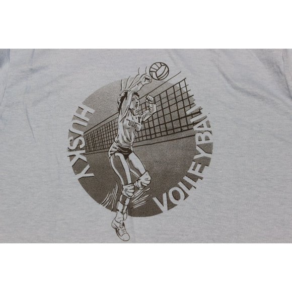 Hanes Beefy-T Husky Volleyball deadstock‎ single stitch crew neck t-shirt S - Picture 8 of 10